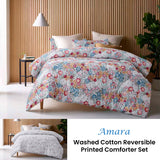 Accessorize Amara Washed Cotton Printed Reversible Comforter Set Queen