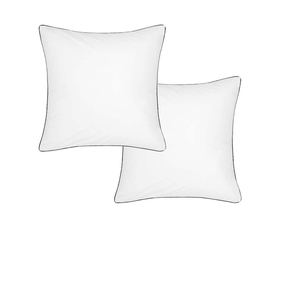 Accessorize Pair of White/Black Piped Hotel Deluxe Cotton European Pillowcases
