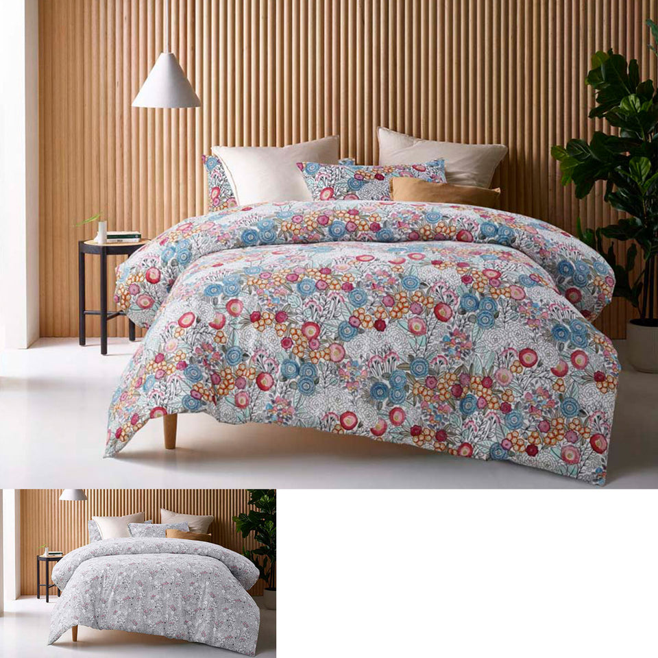 Accessorize Amara Washed Cotton Printed Reversible Quilt Cover Set King