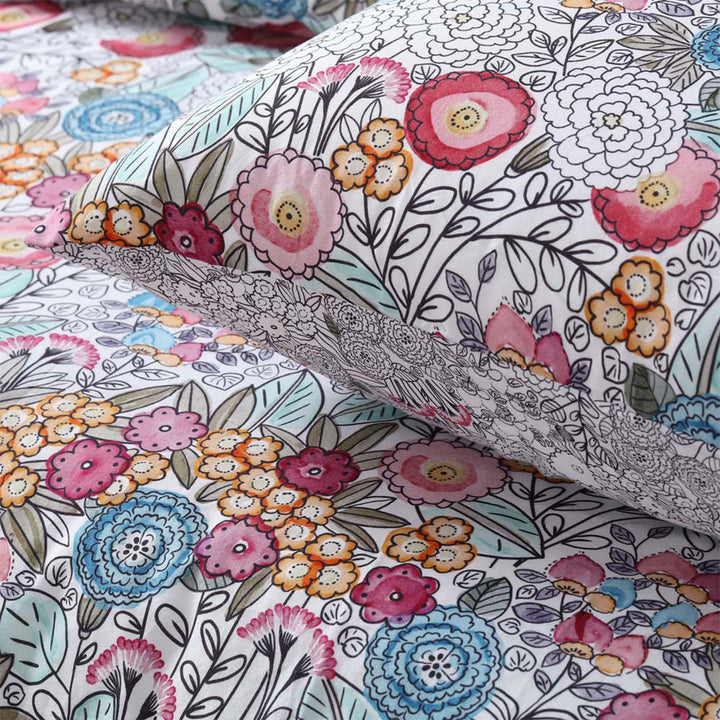 Accessorize Amara Washed Cotton Printed Reversible Quilt Cover Set Queen