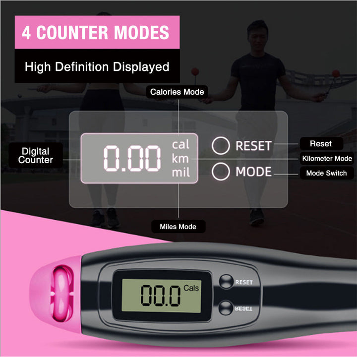 Digital Display Corded & Cordless 2 in 2 Fitness Skipping Jumping Rope(Blue)