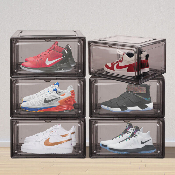 5Pcs Premium Acrylic Shoe Box Sneaker Display Storage Case  Boxes Magnetic Door Au