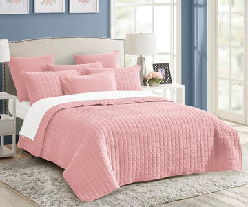 7 piece vintage stone wash comforter set king nude pink