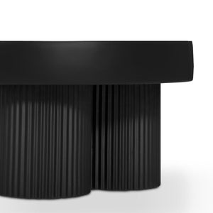 Maya Ribbed Black Coffee Table