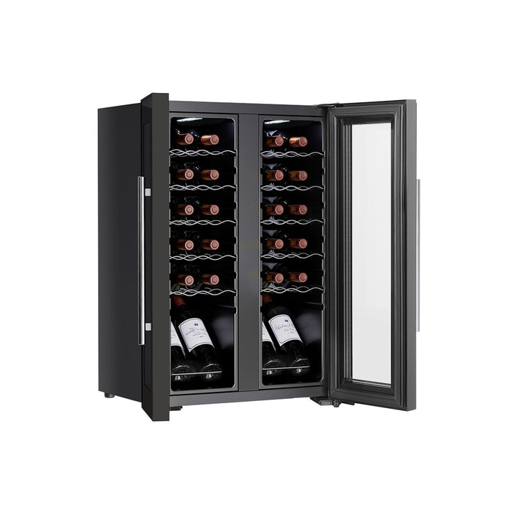 Devanti Wine Cooler Fridge Compressor Dual Zone Cellar Chiller Home 24 Bottles
